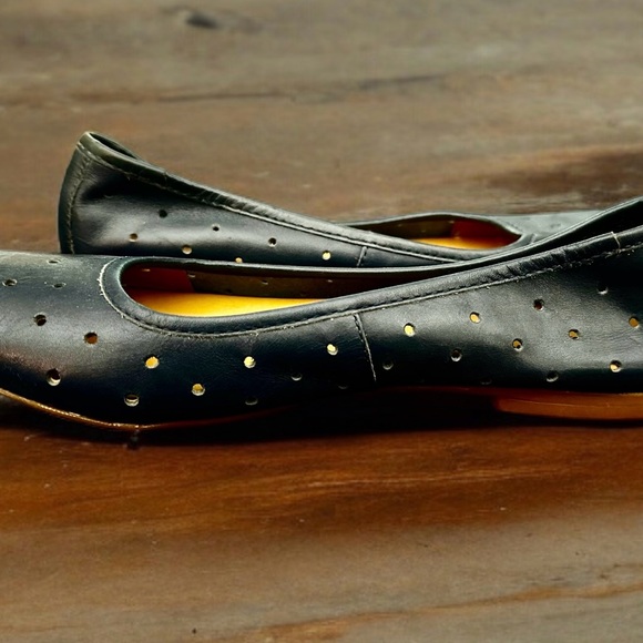 KORK-EASE SHOES PERFORATED NAVY LEATHER BALLET FLATS SIZE 6 KORK EASE - Picture 3 of 6